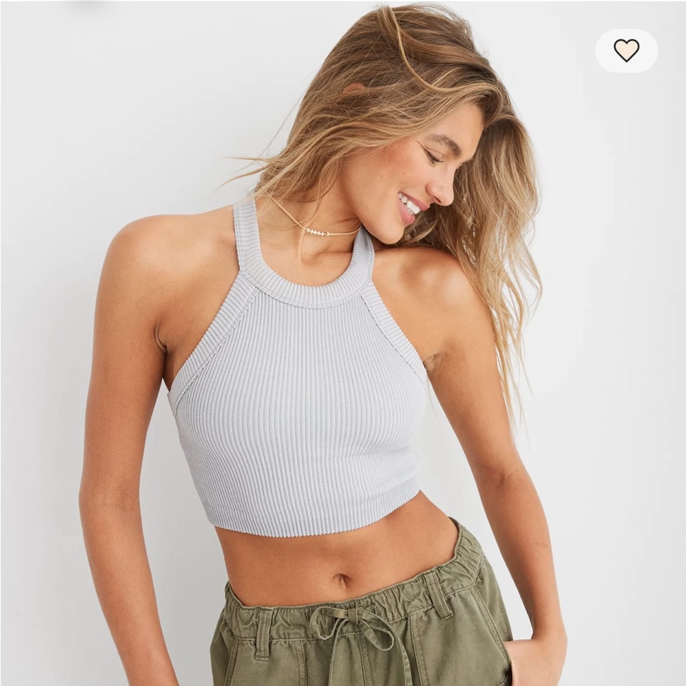 Aerie EUC Seamless High Neck Bra Top